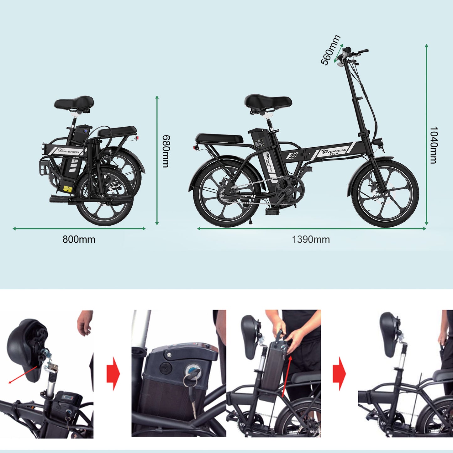 Vélo électrique pliable Evercross EK5