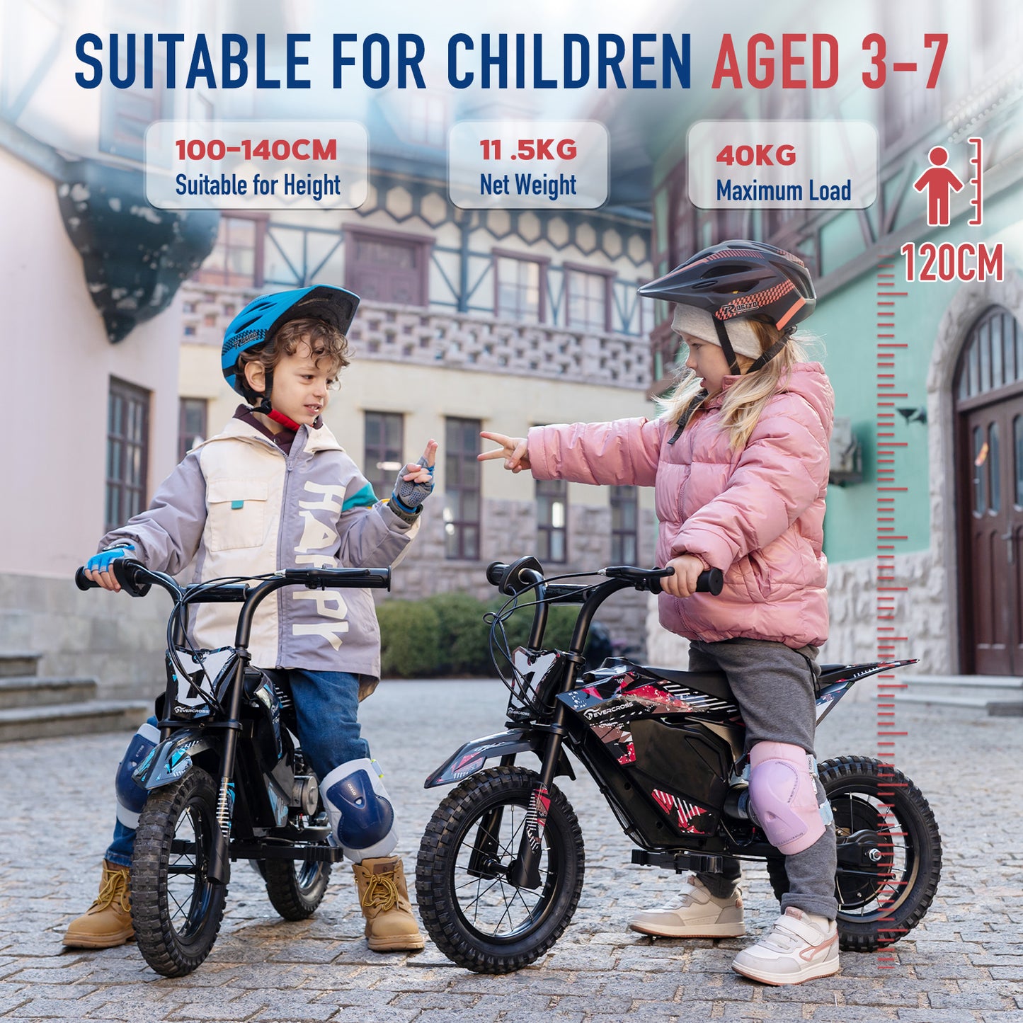 EVERCROSS EV13M Motocicleta eléctrica para niños de 3 a 7 años
