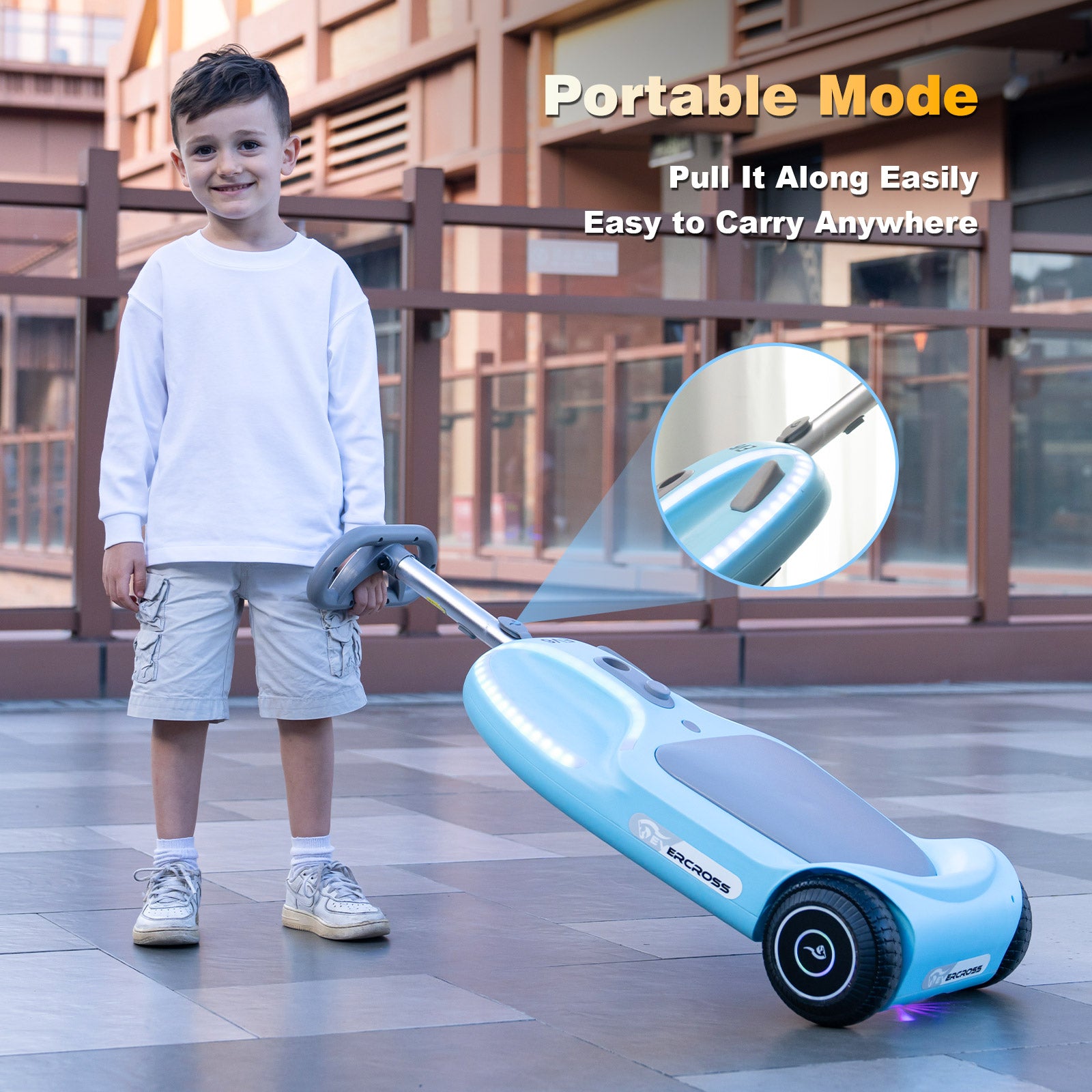 EVERCROSS EV6 Elektryczny samochód dla dzieci, hulajnoga 4 w 1 i bujaczek