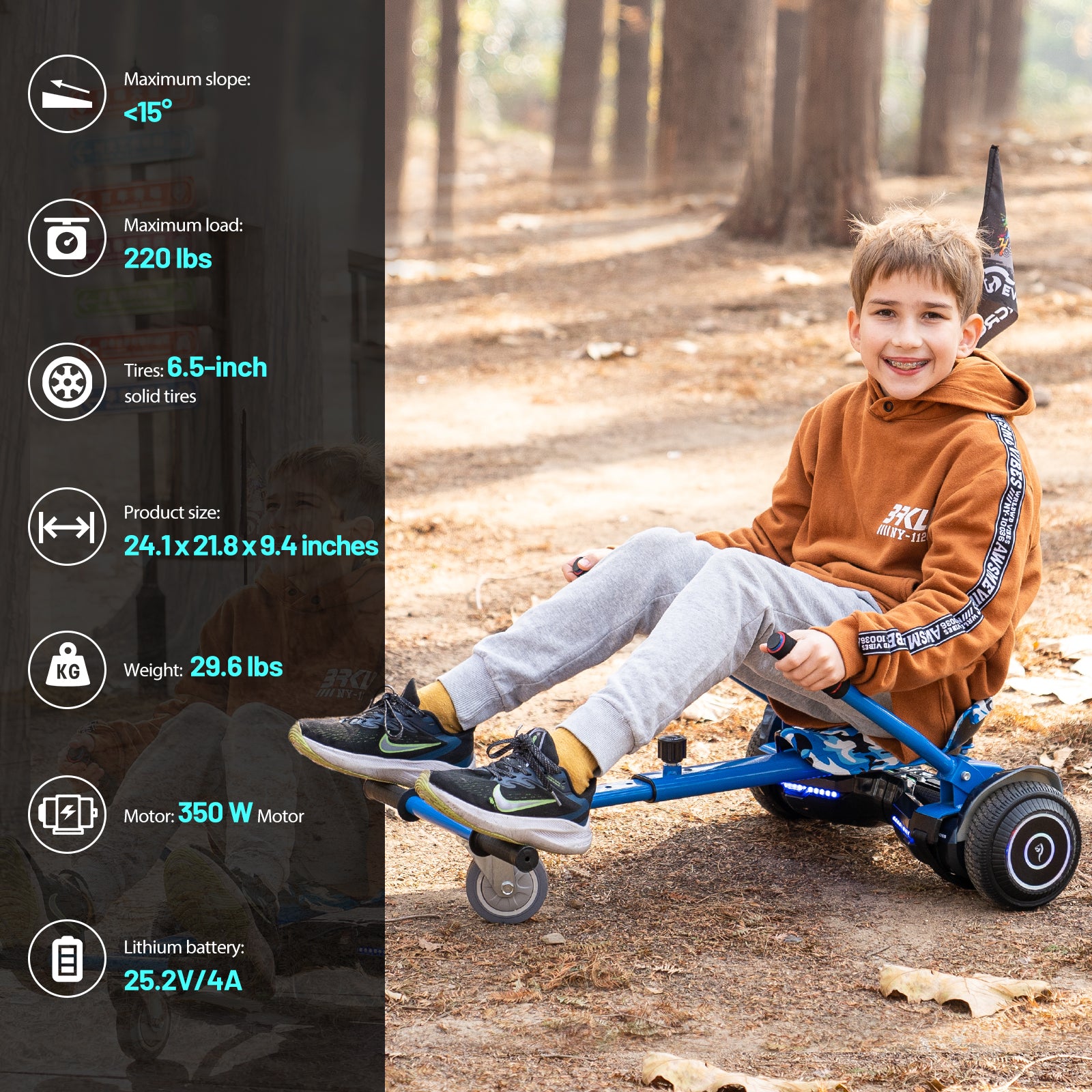EVERCOSS EV2 Hoverboard, 6.5 Pulgadas Hoverboard Automatic Balancing with Bluetooth
