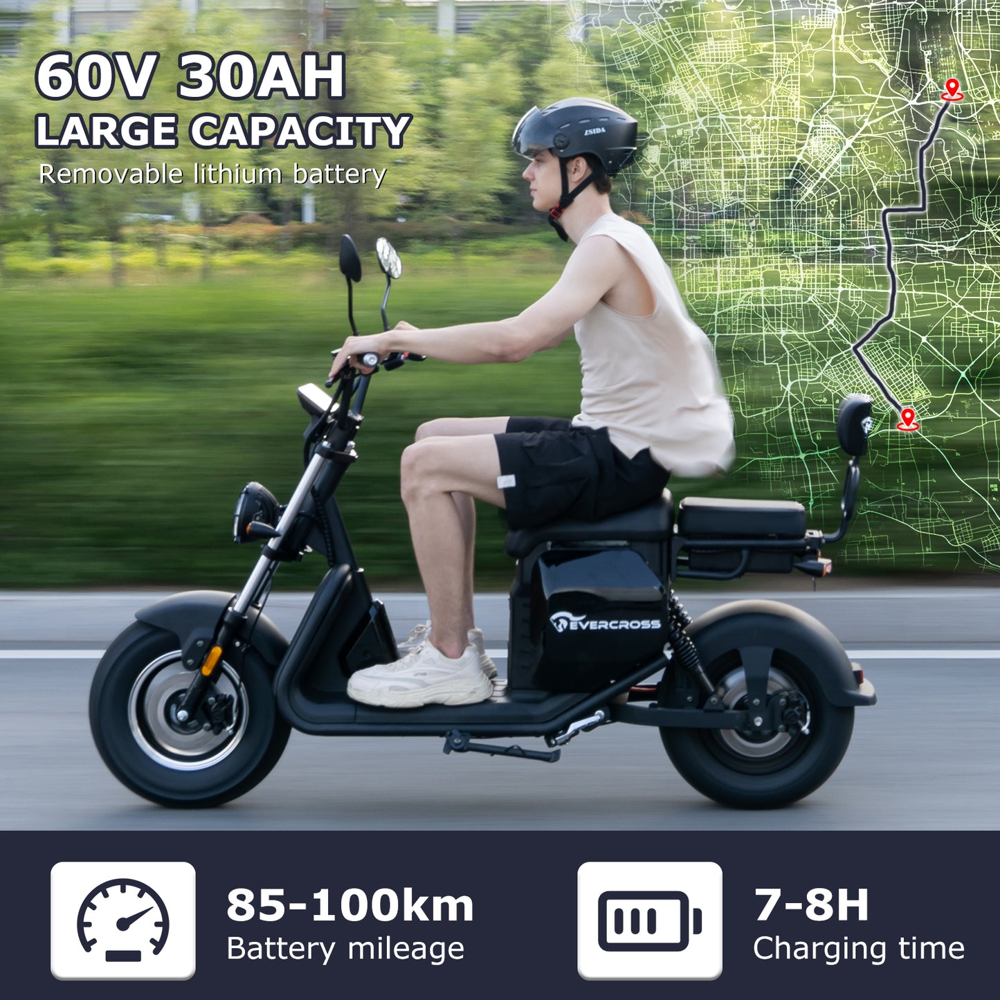 EVERCROSS 2000W Tandem Electric Bicycle