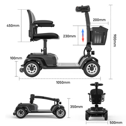 EVERCROSS L6 4-Wheel Foldable Electric Mobility Scooter