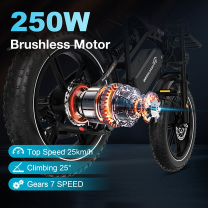 Bicicletta elettrica per pneumatici grassi EVERCROSS EK20