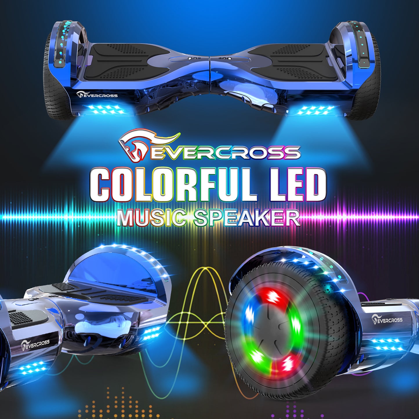 EVERCROSS XP10 Hoverboard, scooter auto-équilibré de 6, 5 pouces avec siège