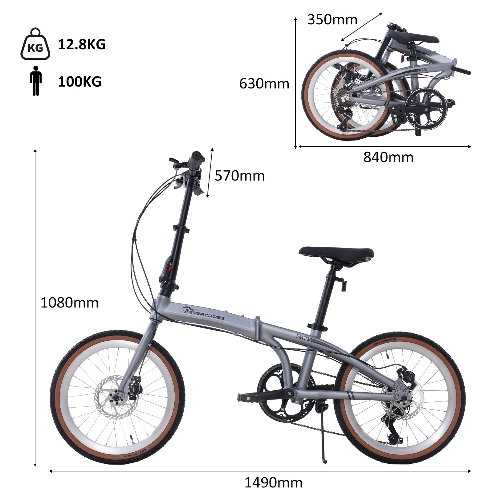 EVERCROSS EM1 20” Folding Bike