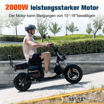 EVERCROS 702 Electric Motorbike, 60V-30Ah Lithium, Schwarz