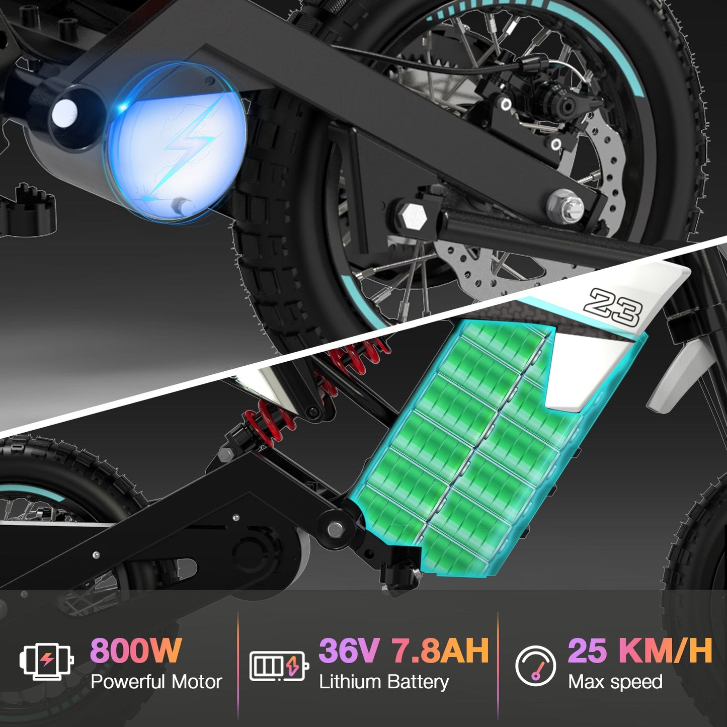 EVERCROSS EV65M Moto électrique tout-terrain pour les 15 ans et plus