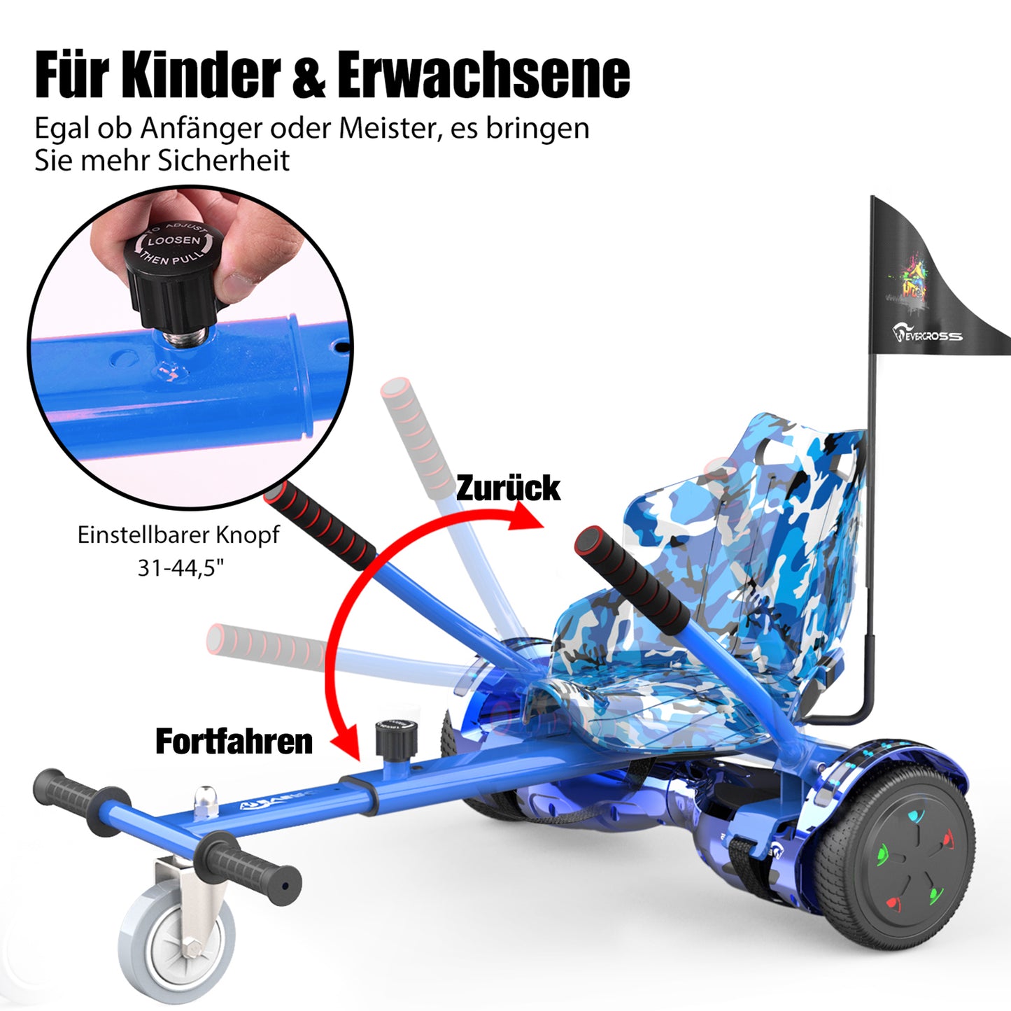 EVERCROSS XP10 Hoverboard, 6.5 Inch Self Balancing Scooter with Seat