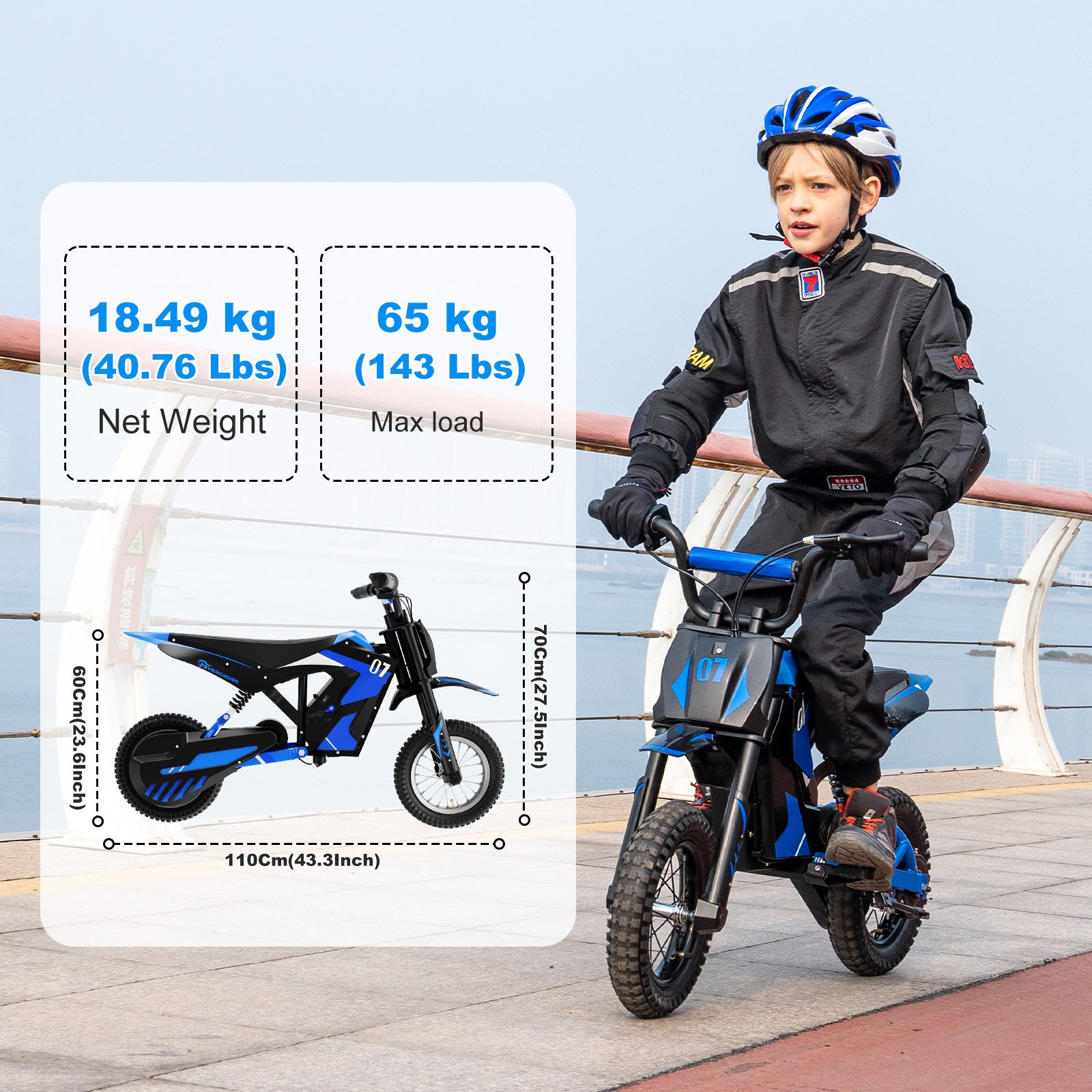 Moto électrique enfant evercross 300W - 25KM/H - 3 Niveaux de Vitesse - Sport & Plein air Moto électrique enfant evercross 300W - 25KM/H - 3 Niveaux de Vitesse - Sport & Plein air