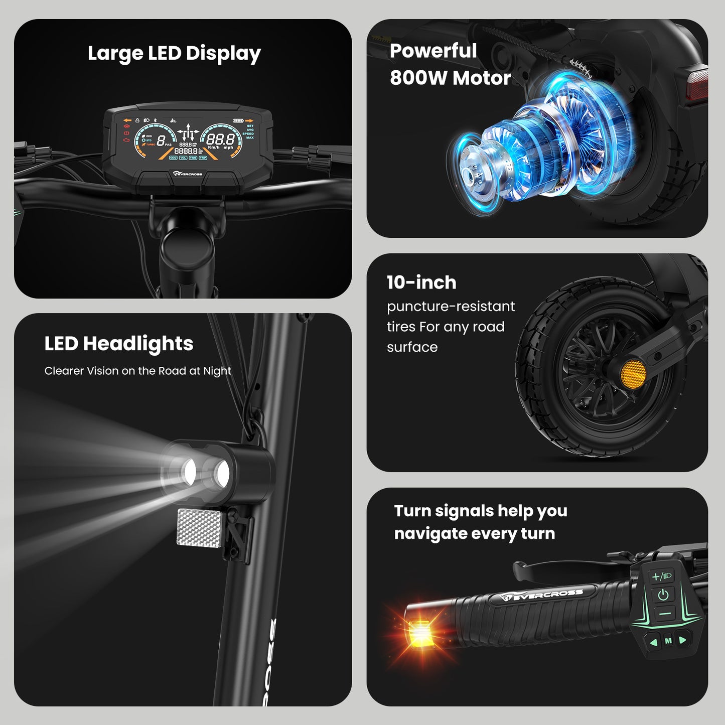 Trottinette électrique pliable Evercross C3 pour adultes