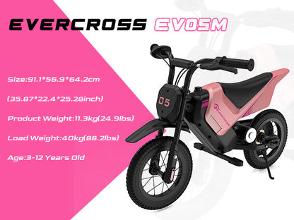 EVERCROSS EV05M Motocicleta Eléctrica para Niños de 3 a 12 Años