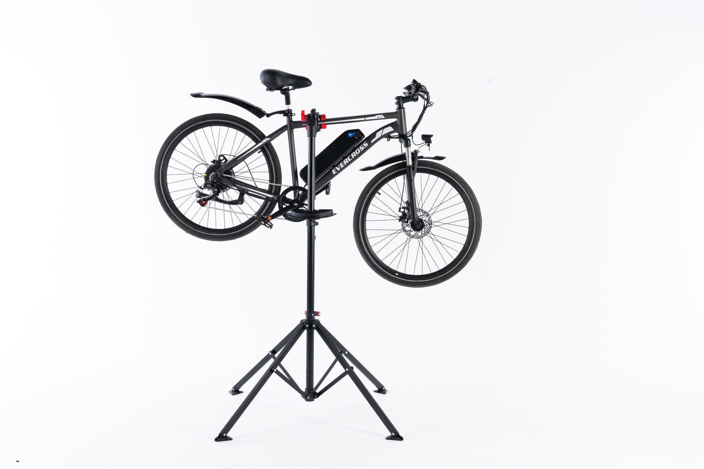 EVERCROSS Foldable Bike Repair Stand with 360° Rotating Clamp, Adjustable Height up to 1.73 m, Magnetic Tool Tray, Stable Tripod Base