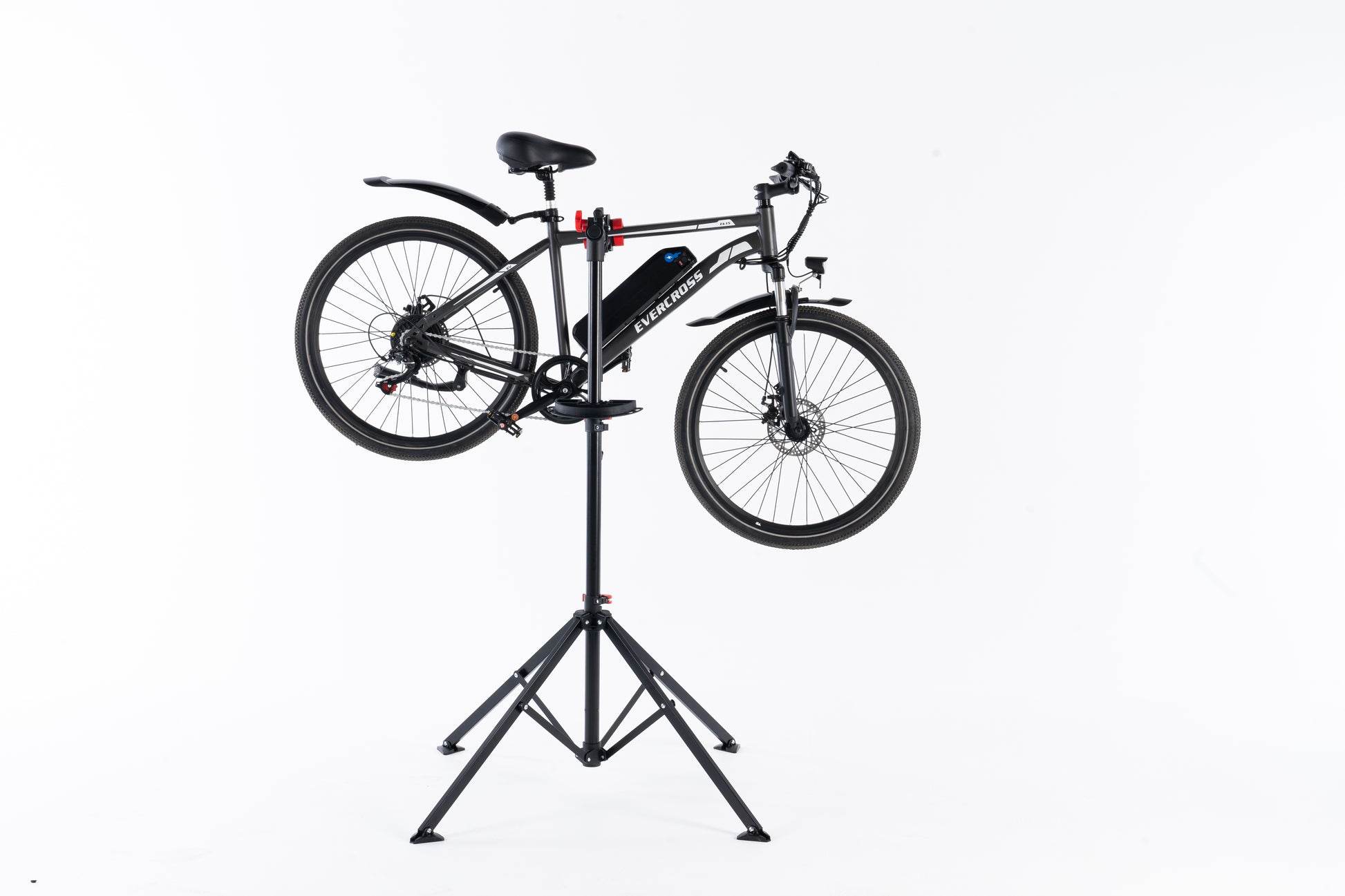 EVERCROSS Foldable Bike Repair Stand with 360° Rotating Clamp, Adjustable Height up to 1.73 m, Magnetic Tool Tray, Stable Tripod Base