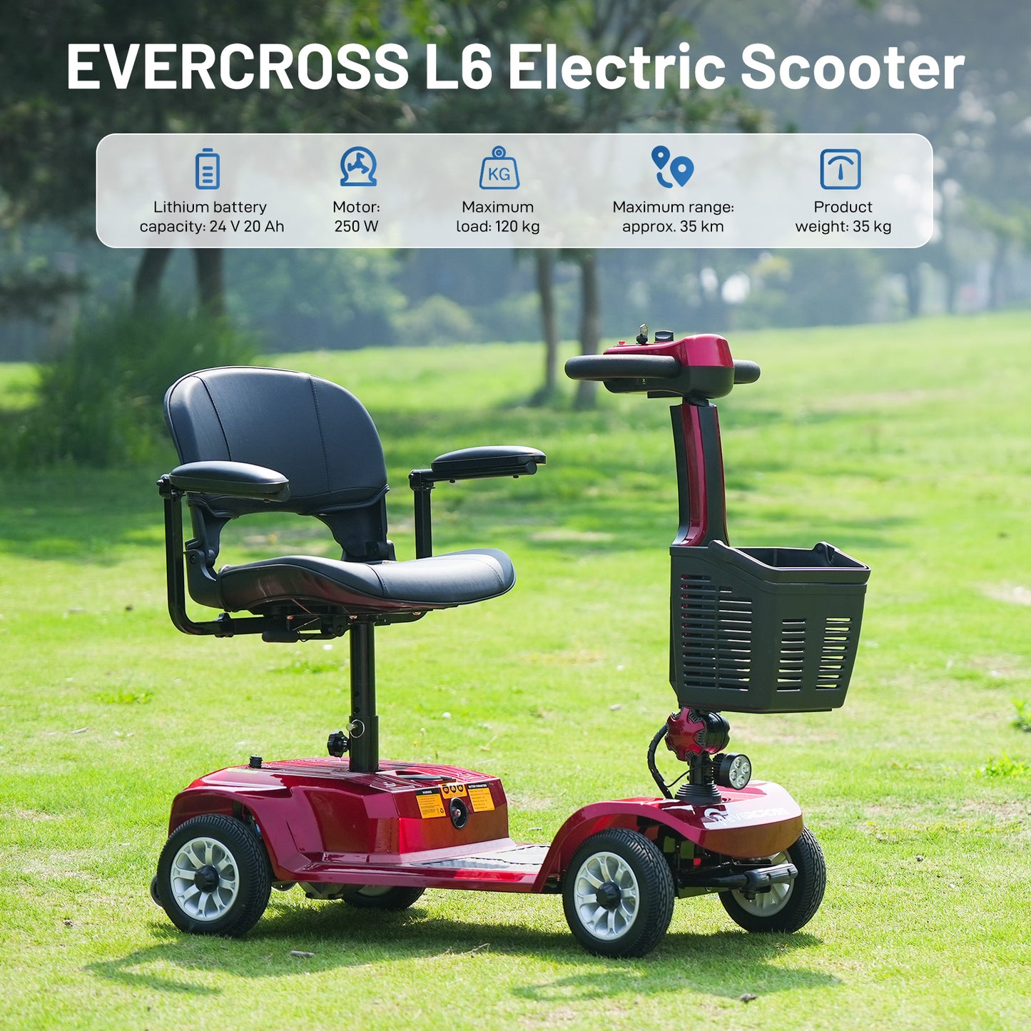 EVERCROSS L6 4-Wheel Foldable Electric Mobility Scooter