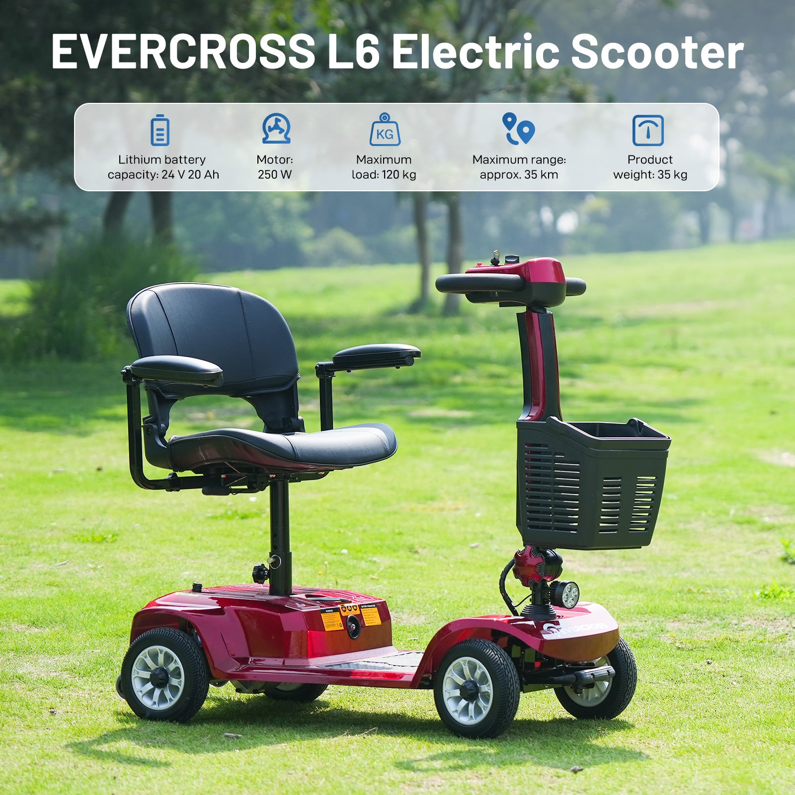 EVERCROSS L6 4-Wheel Foldable Electric Mobility Scooter