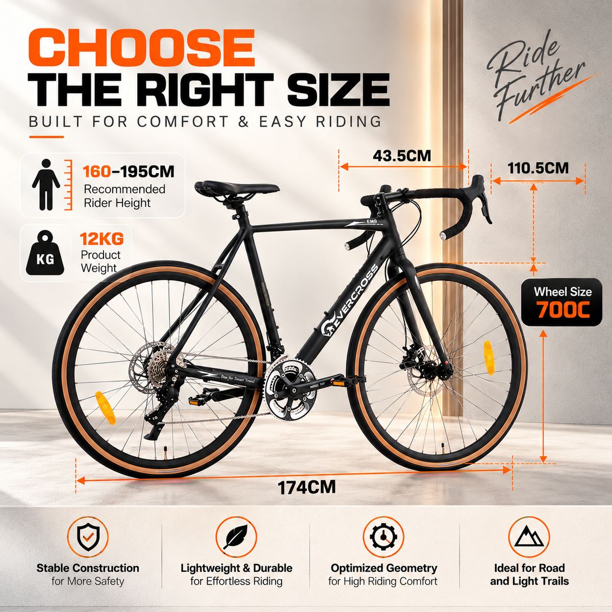 Vélo de montagne adulte EVERCROSS EM8, vélo tout terrain