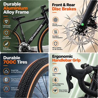 Vélo de montagne adulte EVERCROSS EM8, vélo tout terrain