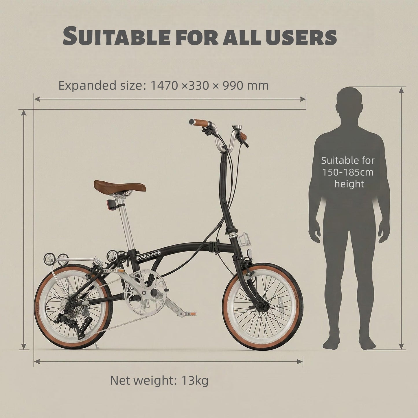 EVERCROSS EM6 16 inch vouwfiets