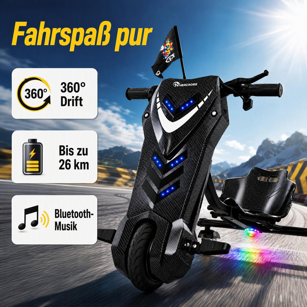 EVERCROSS EV8 Peak Electric Drift Kart for Kids