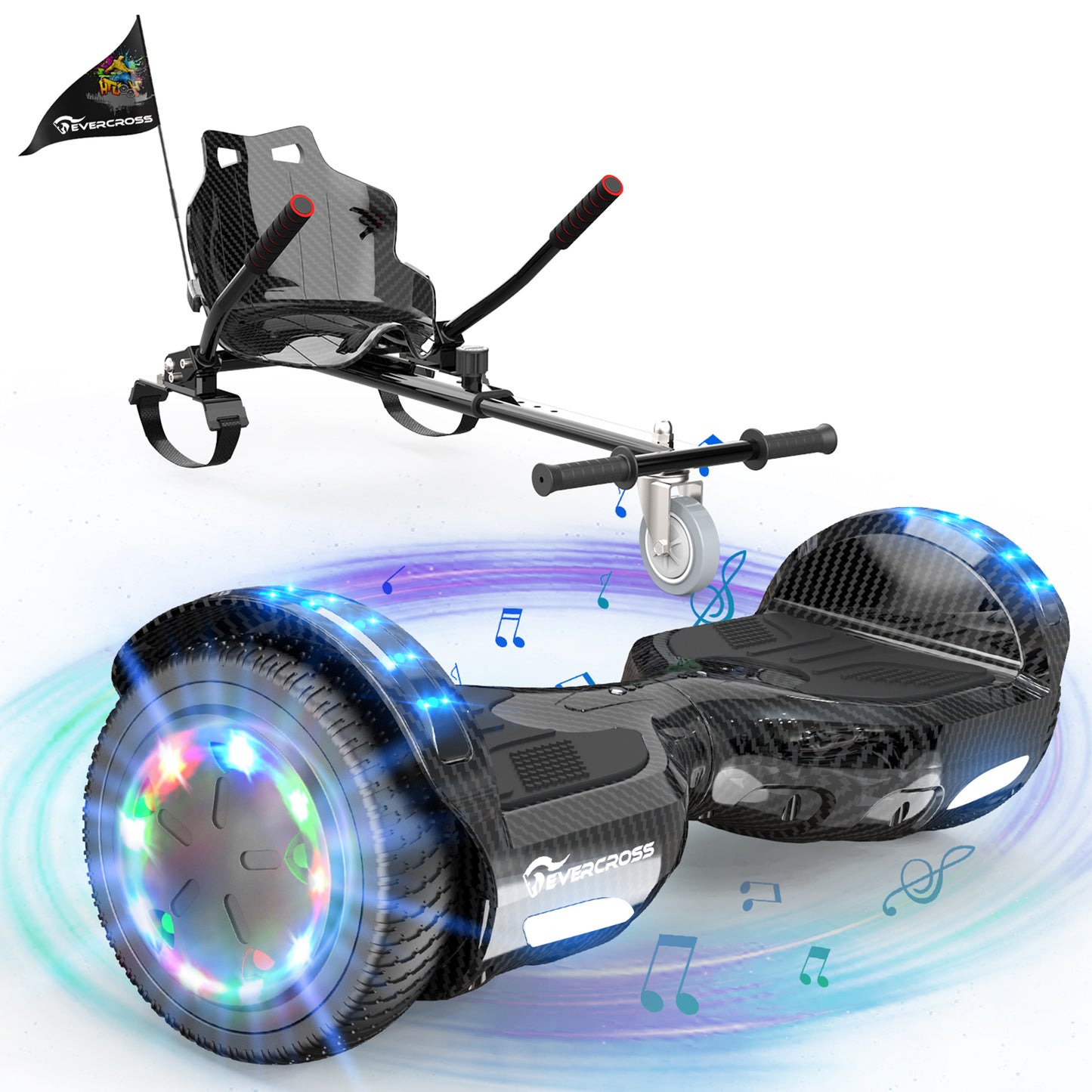 EVERCROSS XP10 Hoverboard, 6.5 Inch Self Balancing Scooter with Seat