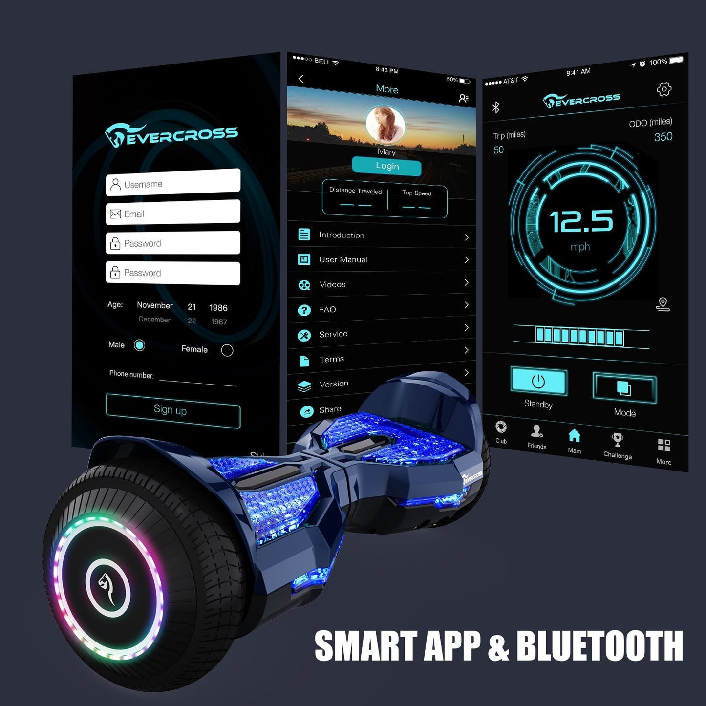 EVERCROSS EV2 Hoverboard con sedile 