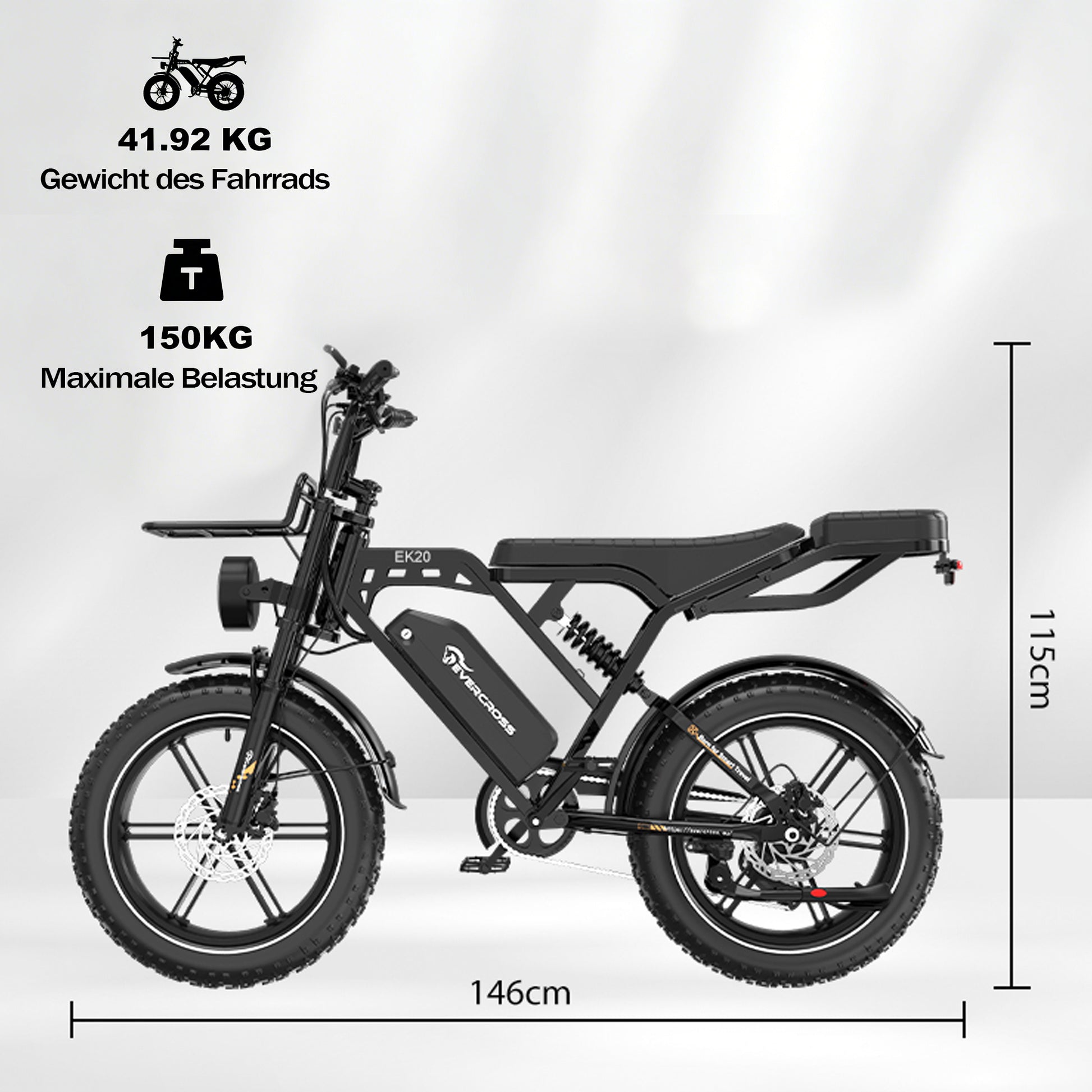 Bicicletta elettrica per pneumatici grassi EVERCROSS EK20